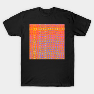Wavy Plaid Rainbow on Orange Repeat 5748 T-Shirt
